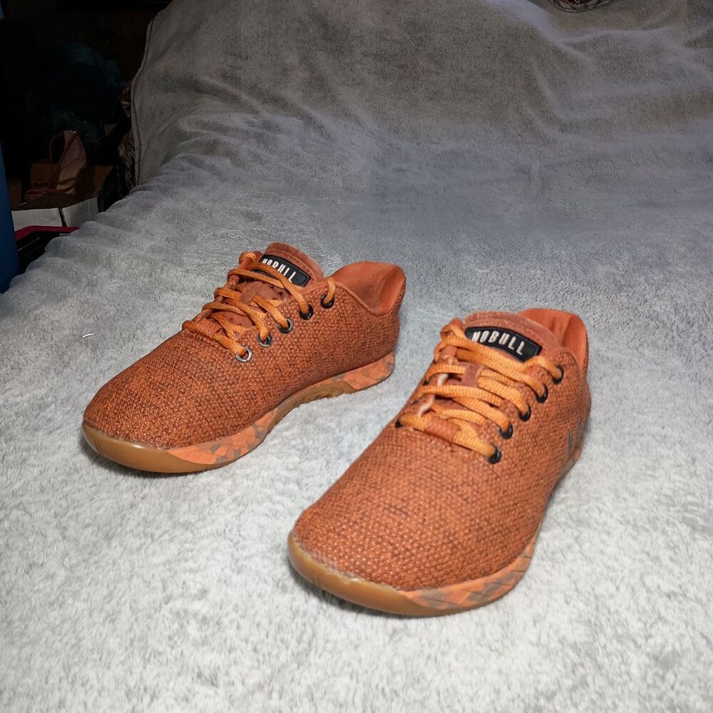 NOBULL Orange Heather Low Top Trainer Athletic Sneakers Women's Size 6 Men's 4.5 - Picture 2 of 16